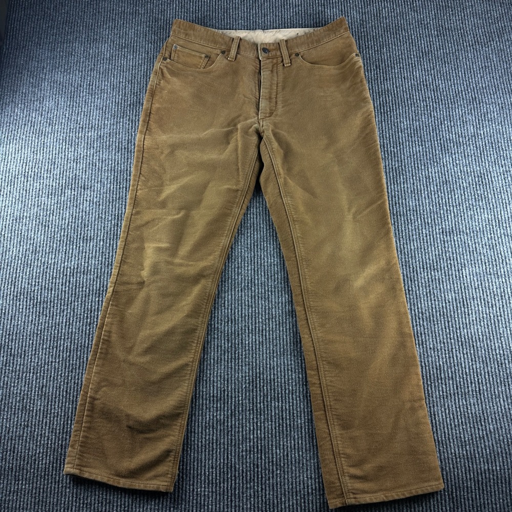 VTG Polo Ralph Lauren Mens Tan Brown Suede Pants 31x30 5-Pocket Straight Leg
